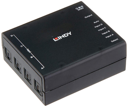 LINDY Automatischer Audioumschalter Toslink 4 Port