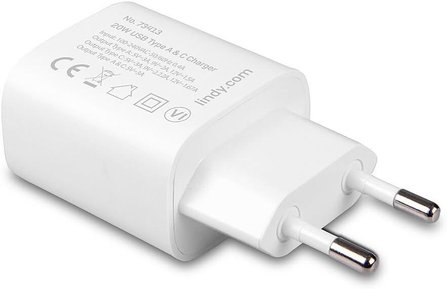 LINDY 73413 Caricatore USB A e C 20W