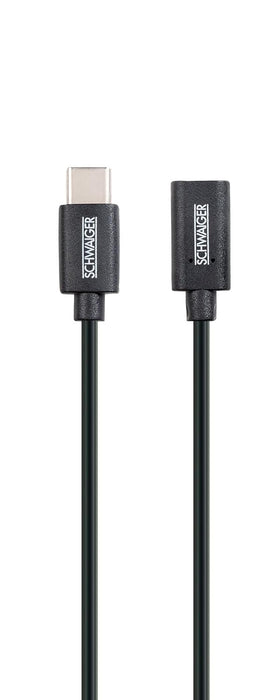SCHWAIGER CK3104 533 USB Adapter Micro-USB auf USB-C Adapterkabel Geräteanschluss Datenübertragung HighSpeed 480 MBit/s Micro USB auf Type C Kabel 15cm schwarz