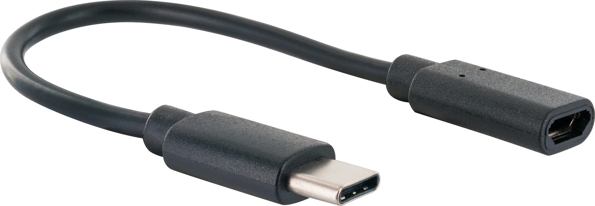 SCHWAIGER CK3104 533 USB Adapter Micro-USB auf USB-C Adapterkabel Geräteanschluss Datenübertragung HighSpeed 480 MBit/s Micro USB auf Type C Kabel 15cm schwarz