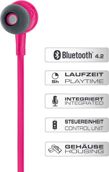 Schwaiger Bluetooth in-ear headphones, magenta