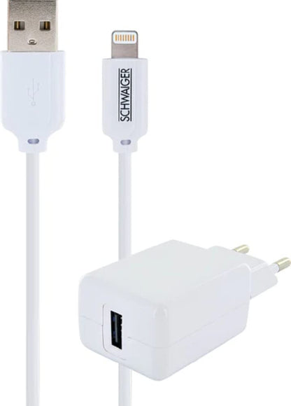 Schwaiger Ladeset Apple 230V Ladeadapter + USB Kab