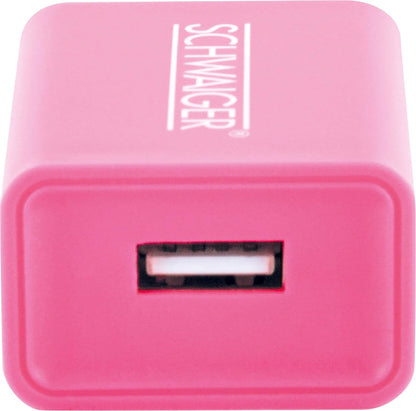 Schwaiger 230V Ladeadapter USB WeiB/Pink
