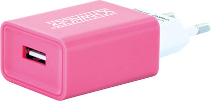 Schwaiger 230V Ladeadapter USB WeiB/Pink