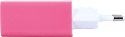 Schwaiger 230V Ladeadapter USB WeiB/Pink