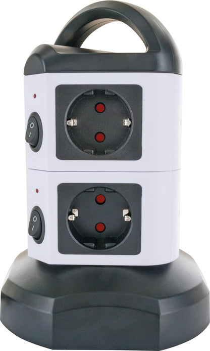 `Schwaiger Steckdosentower 7xSchuko+2x USB, 1,8m`