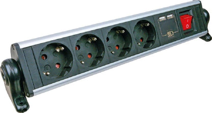 `Schwaiger Steckdosenleiste 4fach 2xUSB 1,8m IP44`