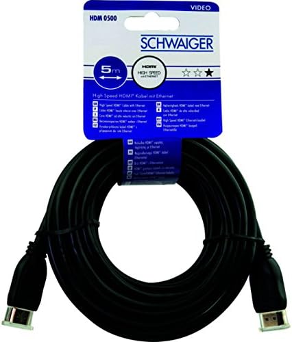 Schwaiger HDMI0500043 Full HD HDMI Cable HDMI Standard 1.3 (up to 340MHz / 10.2Gbps / up to 1080p) / HDCP Compatible 5 m