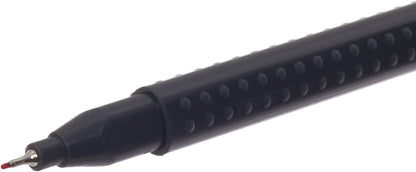 Faber-Castell Fibre-Tip Grip Pen 0.4mm Tip Alizarin Crimson 56% Recycled Plastic (Pack 10) - 151626