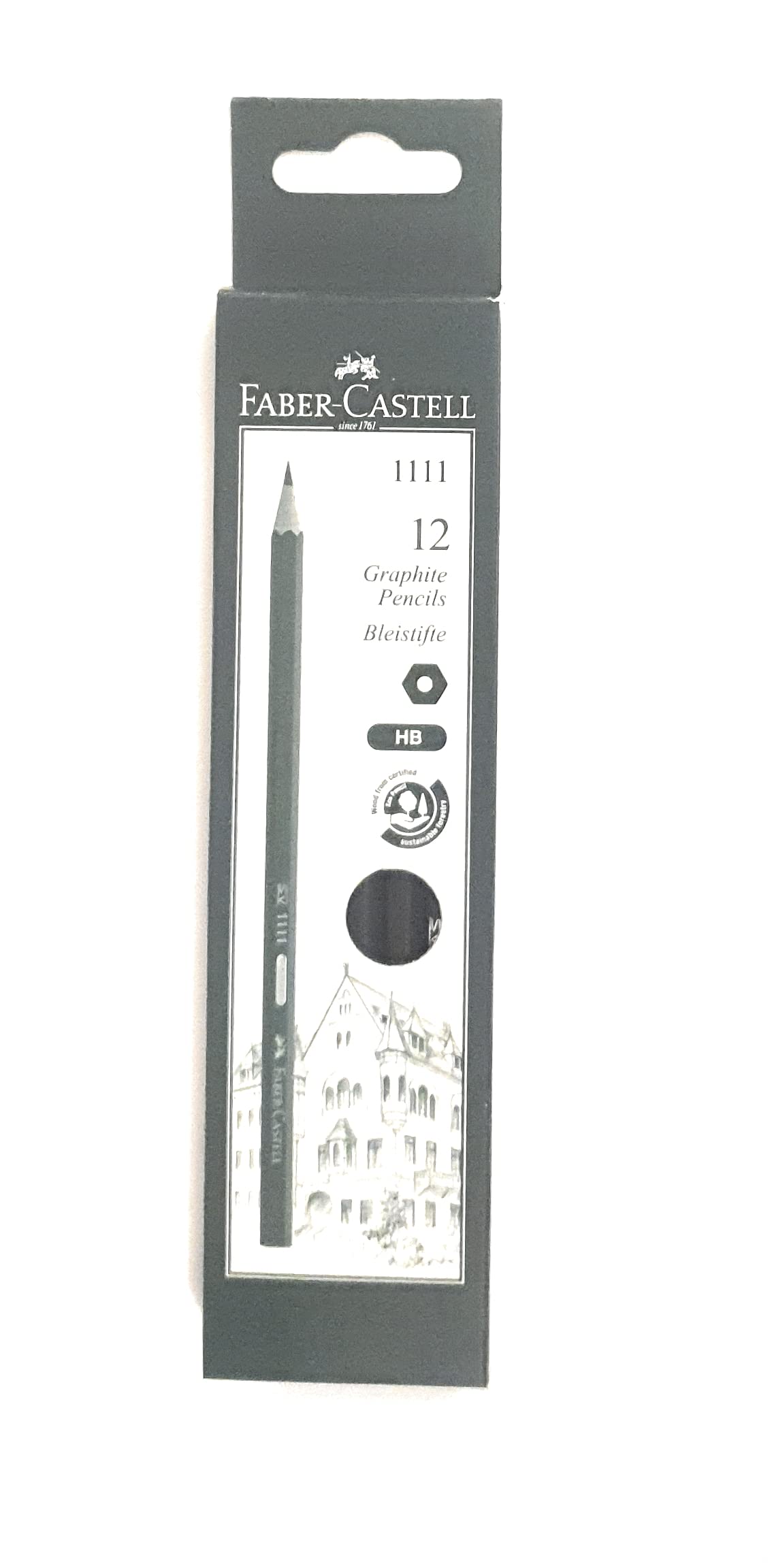 12 FABER-CASTELL 1111 Blacklead HB Pencils