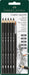 Faber-Castell 117897 - Grafiet aquarelpotlodenset, 6 stuks, incl. aquarelpenseel, voor kunstenaars