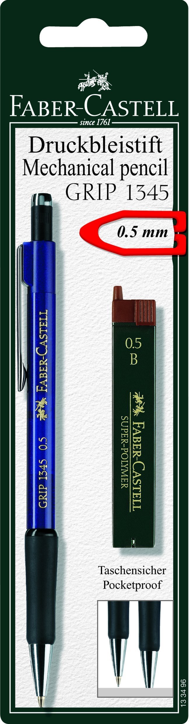 Faber-Castell 133496 - Portaminas (12 minas incluidas, 0,5 mm