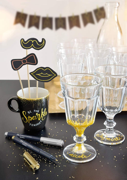 Faber-Castell Creative Studio Metallics Marker, Heart Of Gold, Single Marker, For Art, Craft, Drawing, Sketching, Home, School, University, Colouring