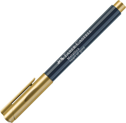 Faber-Castell Creative Studio Metallics Marker, Heart Of Gold, Single Marker, For Art, Craft, Drawing, Sketching, Home, School, University, Colouring