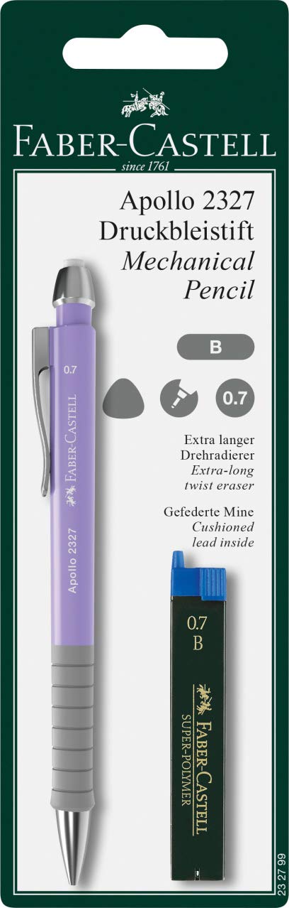 Faber-Castell Apollo - Lápiz mecánico (0,7 mm, incluye plomos, colores surtidos)