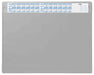 Durable Desk Mat with Annual Calendar Grey | 65 x 52 cm | Pack of 1 | Anti-Glare Transparent Overlay Included and Can be Removed