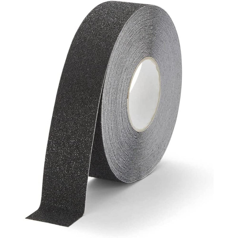 Durable DURALINE GRIP+ Non-Slip Floor Tape - Self-Adhesive Marking Tape with 50mm Thickness and 15 Metres in Length - Ideal for Stairs, Ramps, etc. - Granulated Surface - Black