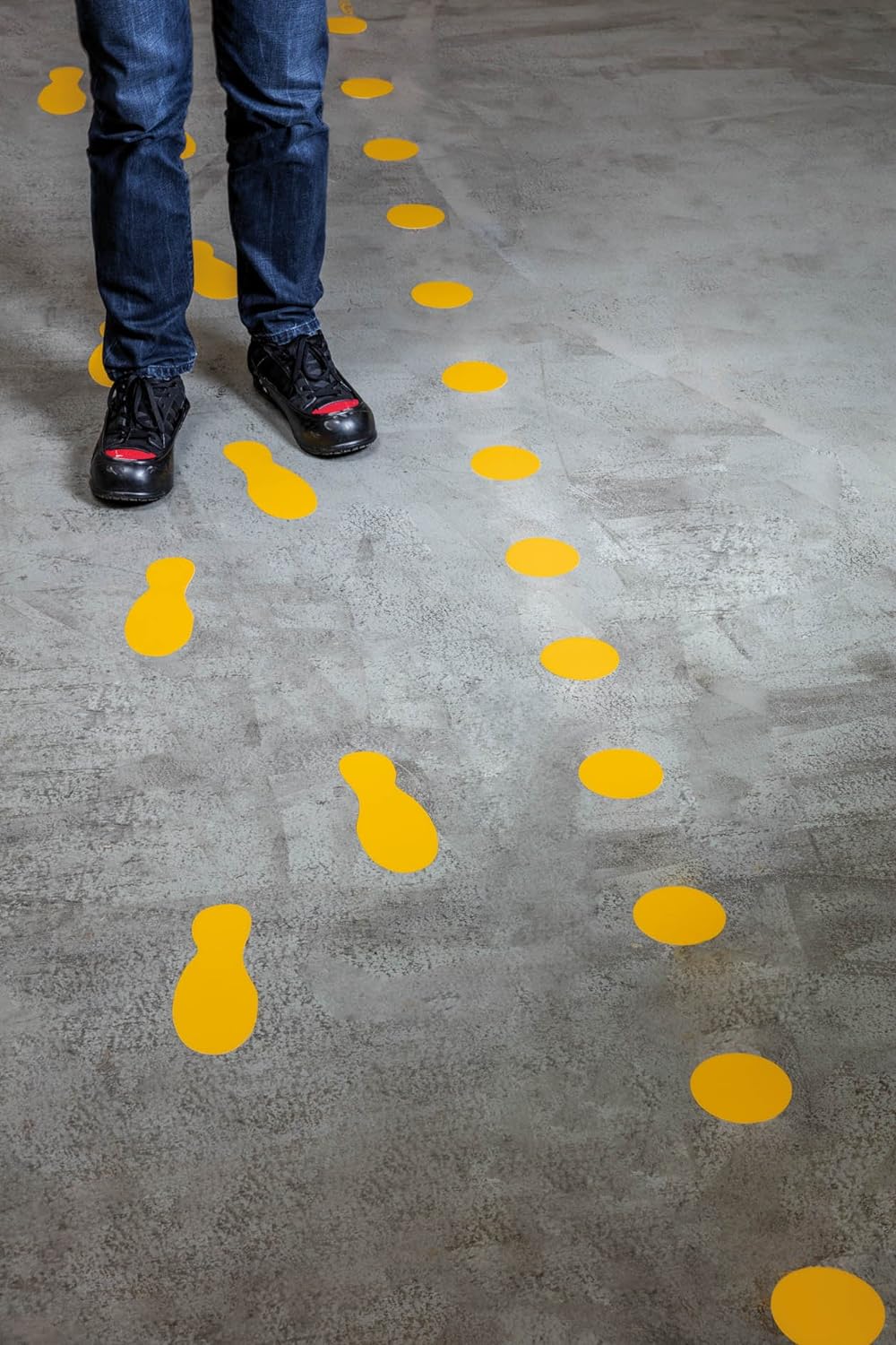 Durable floor Marking Foot shape (Self-Adhesive Marking feet, 5 Pairs) RAL 1003 Signal Yellow, 172704