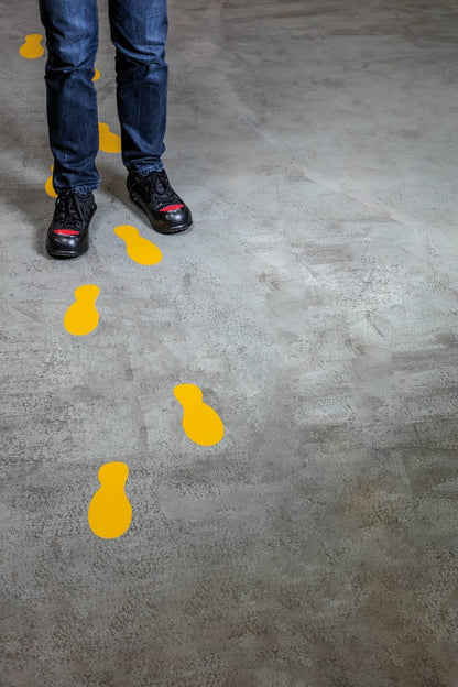 Durable floor Marking Foot shape (Self-Adhesive Marking feet, 5 Pairs) RAL 1003 Signal Yellow, 172704