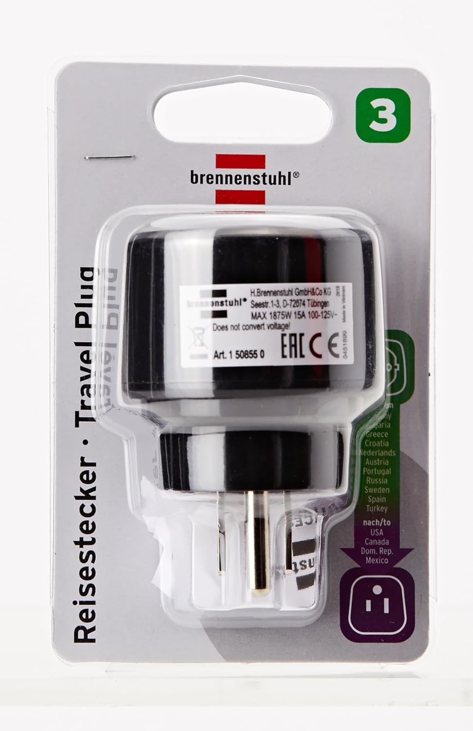 Brennenstuhl Adapter Travel Stecksystem USA,Japan/