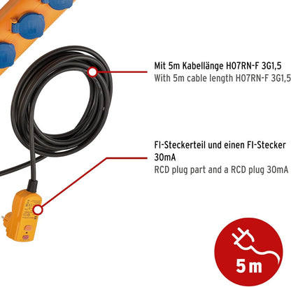 Brennenstuhl Steckdosenl. Super-Solid SL544 5-x 5m