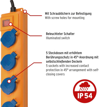 Brennenstuhl Steckdosenl. Super-Solid SL544 5-x 5m