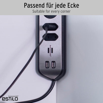 Brennenstuhl estilo Ecksteckdosenleiste 6fach schw