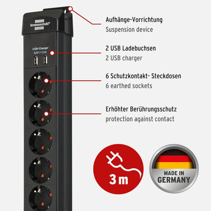 Brennenstuhl Premium-Line USS 6fach USB 3.1A *DE*