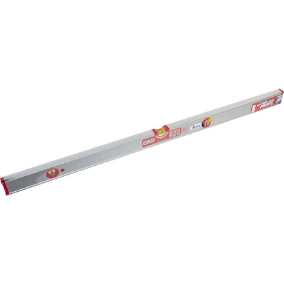 BMI Alu-Profile Spirit Level ALUSTAR (100 cm Long, Edgeless Horizontal Level with Magnifying Effect, High Measuring Accuracy 0.5 mm/m, with Rubber End Caps) 694100E (L x W x H) 100 x 2.4 x 5.5 cm