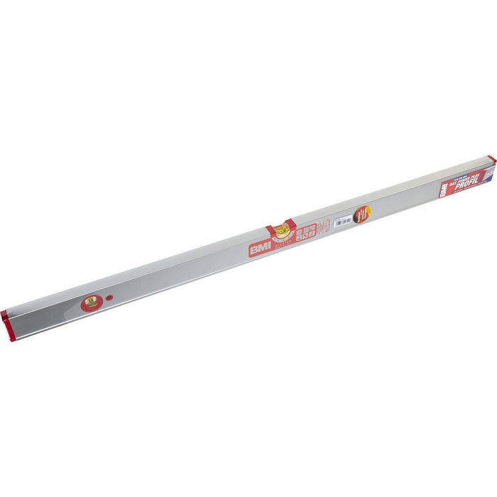 BMI Alu-Profile Spirit Level ALUSTAR (100 cm Long, Edgeless Horizontal Level with Magnifying Effect, High Measuring Accuracy 0.5 mm/m, with Rubber End Caps) 694100E (L x W x H) 100 x 2.4 x 5.5 cm