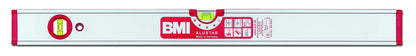 BMI Aluminium Profile Spirit Level ALUSTAR with Magnet (120 cm Long, Edgeless Horizontal Level with Magnifying Effect, High Measuring Accuracy 0.5 mm/m, with Rubber End Caps) 694120EM