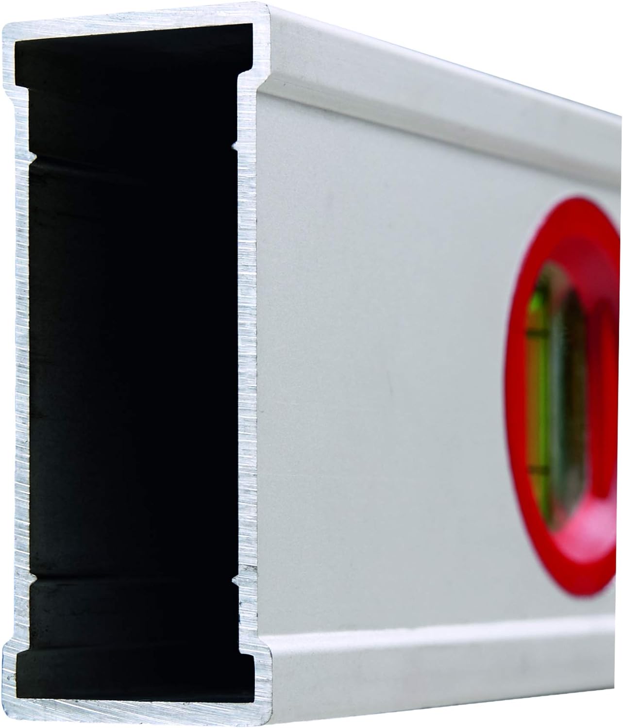BMI Aluminium Profile Spirit Level ALUSTAR with Magnet (120 cm Long, Edgeless Horizontal Level with Magnifying Effect, High Measuring Accuracy 0.5 mm/m, with Rubber End Caps) 694120EM