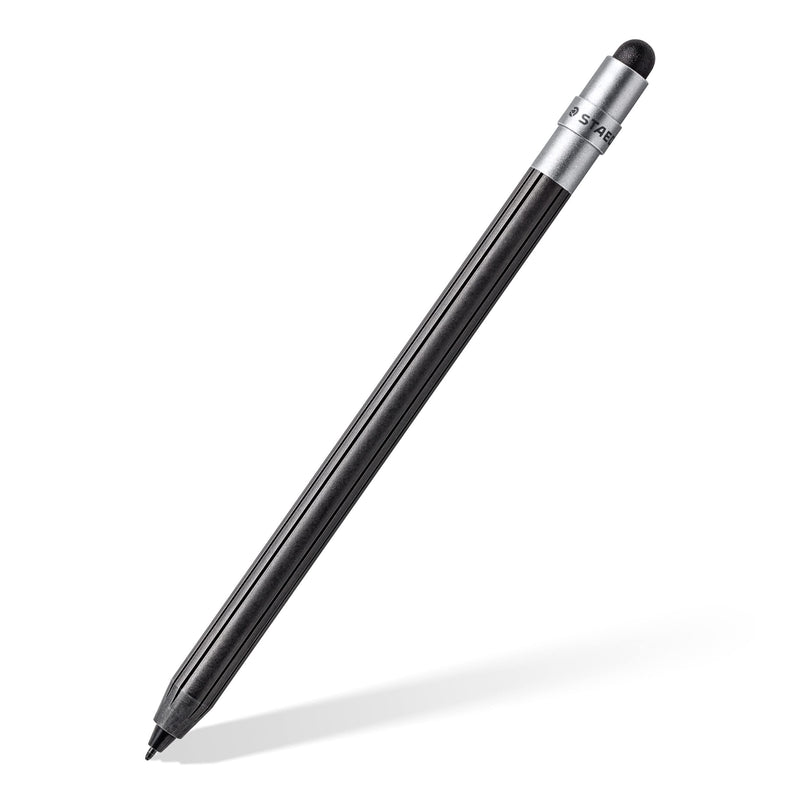 STAEDTLER Noris Digital Mini 180M 22, 2-in-1 Stylus Pen for Digital Writing and Drawing on EMR and Capacitive Touchscreens (Round Shape, Includes 5 EMR Replacement Tips and Tool) Standard