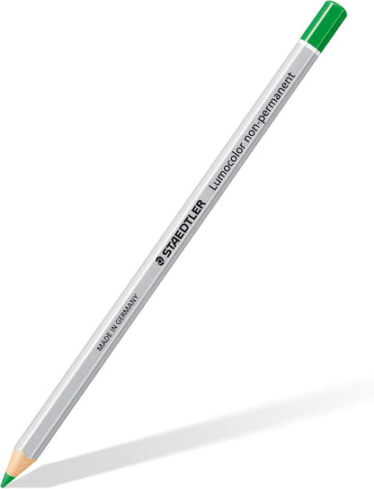 STAEDTLER 108-5 Lumocolor Omnichrom Non-Permanent Pencil - Green (Box of 12