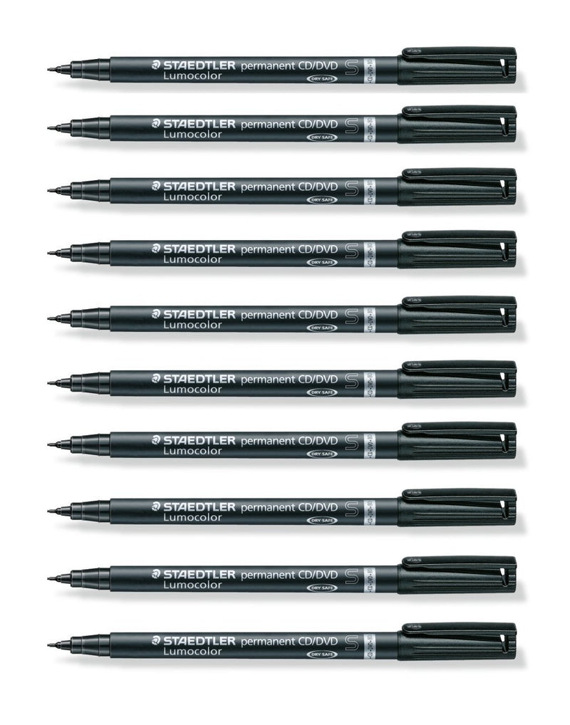 STAEDTLER Lumocolor Permanent CD/DVD Pen 310-9CDBKD Blister Card - pack of 10