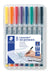 Staedtler 312 WP8 Lumocolor Universal Non Permanent Broad Pens - Assorted Colours 1 count (Pack of 8) 1.0-2.5 mm Line Width Assorted Colours