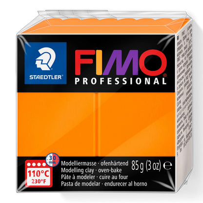 STAEDTLER 8004-4 FIMO Professional Oven-Hardening Polymer Modelling Clay, 85g - Orange (Single Block) Orange 85g