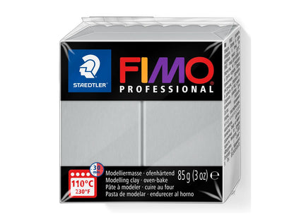 STAEDTLER 8004-80 FIMO Professional Oven-Hardening Polymer Modelling Clay, 85g - Dolphin Grey (Single Block) Dolphin Grey 85g