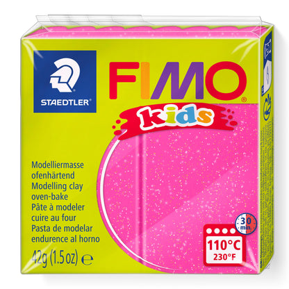 Staedtler Fimo 8030-262 Polymer-Ton, für Modellierung, Schmuck, Kunst und Handwerk, Glitzer, Fuchsia