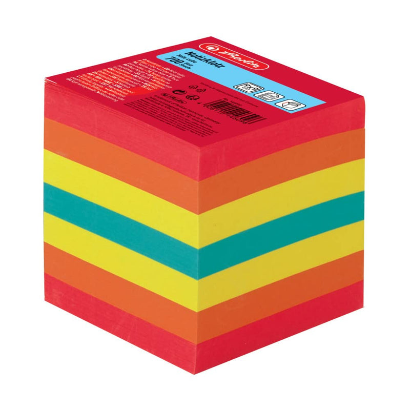 Herlitz Note Block, Unlined, with Cover, 900 Sheets 9 x 9 cm Pack of 1, White 700 Blatt Farbig farbig 700 Blatt Modern