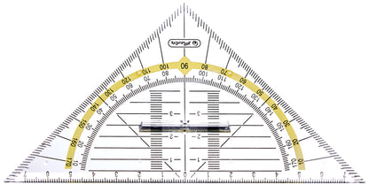 Herlitz Large Geometry Triangle with Handle, Transparent Pack of 1. Small
