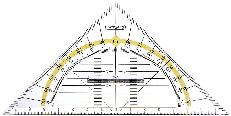 Herlitz Large Geometry Triangle with Handle, Transparent Pack of 1. Small
