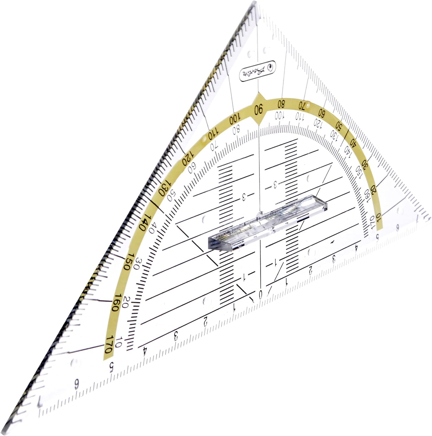 Herlitz Large Geometry Triangle with Handle, Transparent Pack of 1. Small