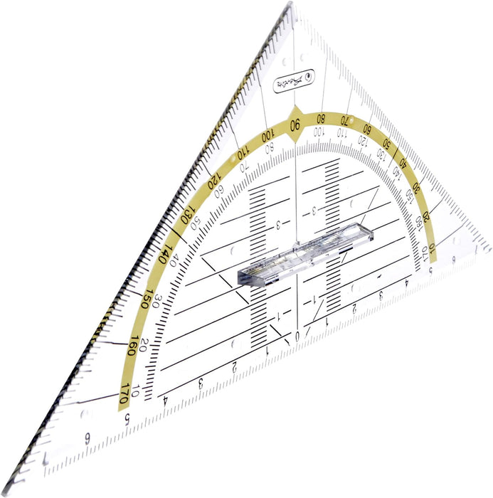 Herlitz Large Geometry Triangle with Handle, Transparent Pack of 1. Small
