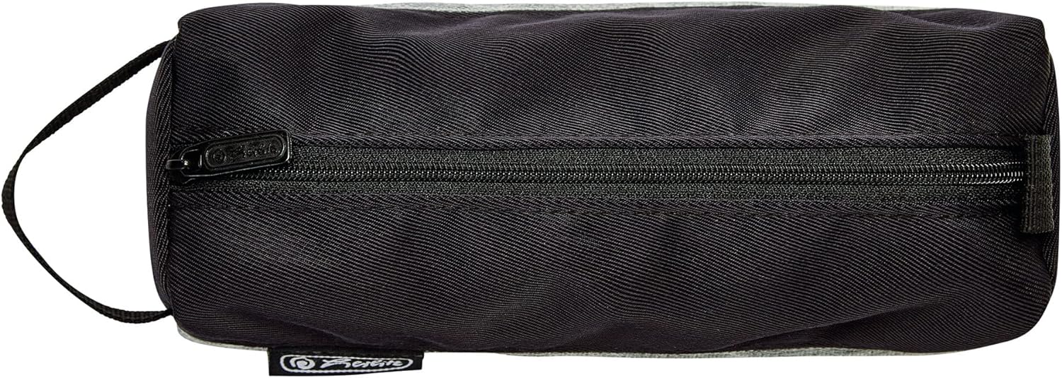 Herlitz 50038534 Quattro Pencil case, Grey Melange/Black, 1 Piece