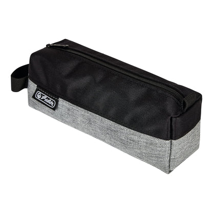 Herlitz 50038534 Quattro Pencil case, Grey Melange/Black, 1 Piece