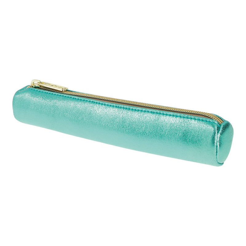 Herlitz 50033317 Round Mini Pencil Case Metallic Gold Turquoise