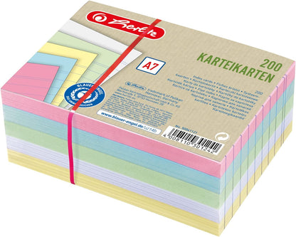Herlitz A7 Multicolour Index Cards multicoloured A7