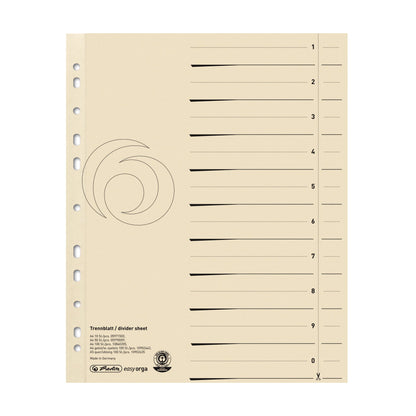 Herlitz A4 Subjects Divider - Buff (100 Pieces) 1 a4