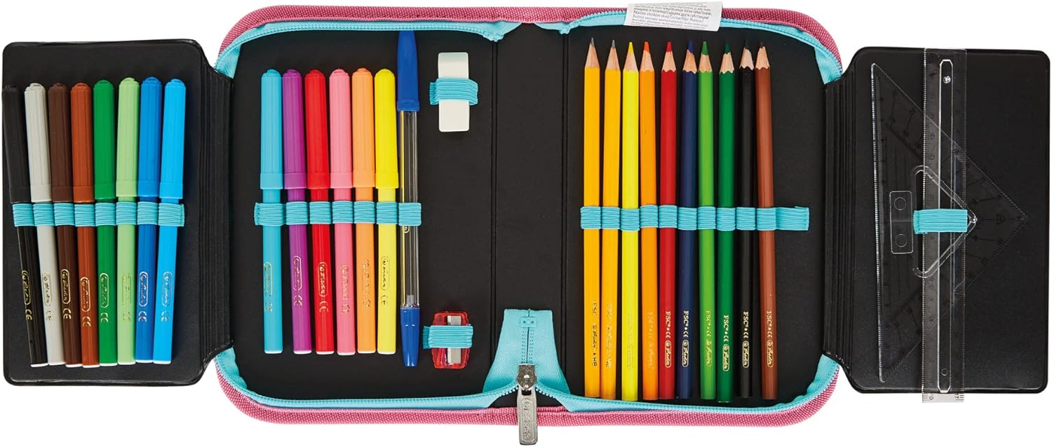 Herlitz 31-Piece Pencil case. Cute Cat